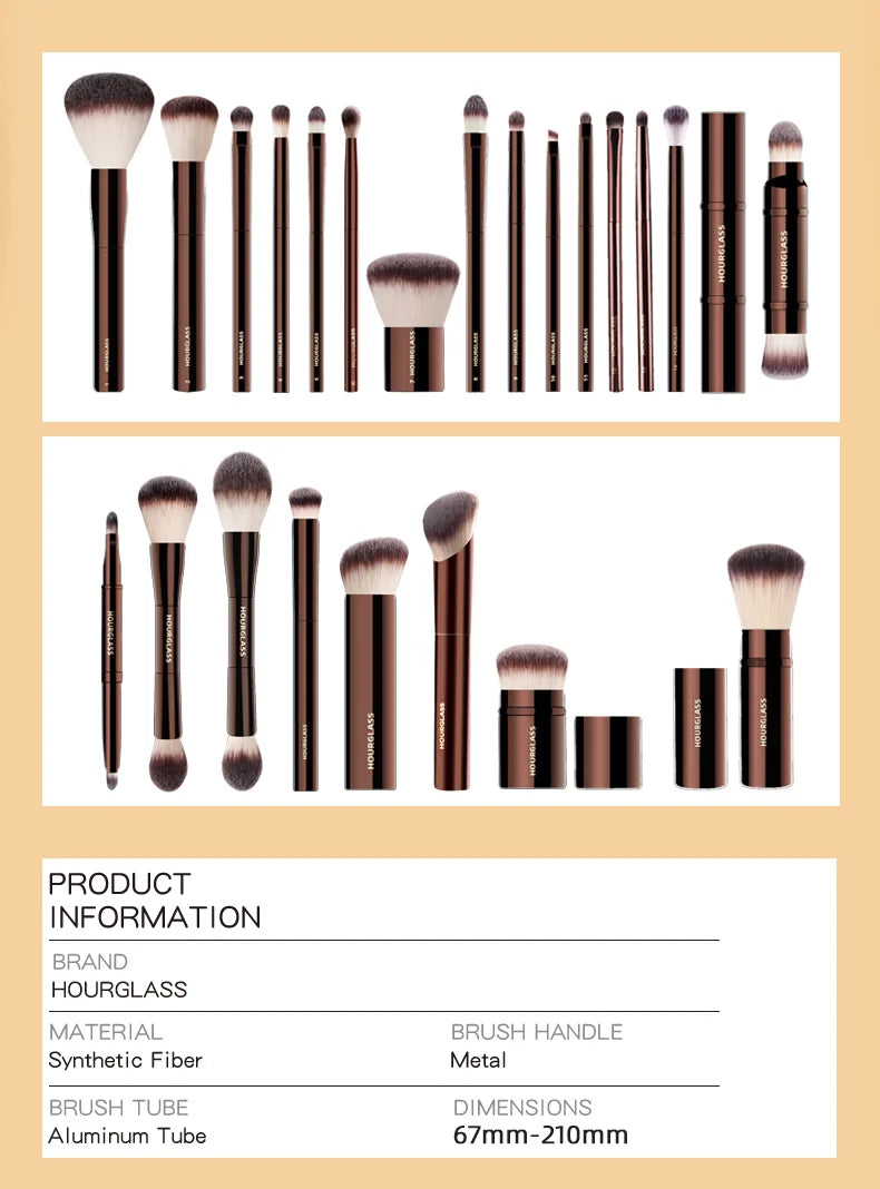 Hourglass Makeup Brushes Powder Foundation Concealer Blusher Bronzer Eye Shadow Eyebrow Eyeliner Sculpting Brush