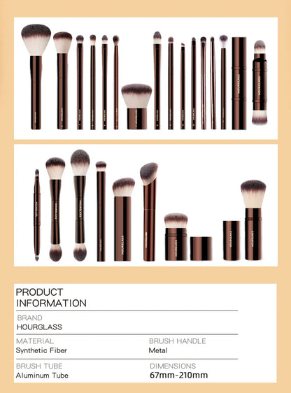 Hourglass Makeup Brushes Powder Foundation Concealer Blusher Bronzer Eye Shadow Eyebrow Eyeliner Sculpting Brush