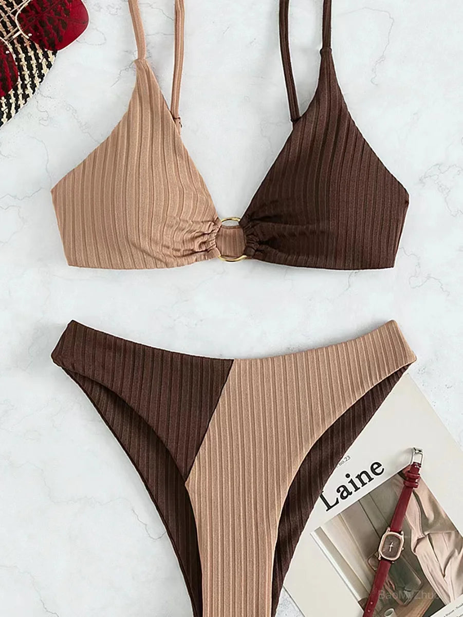 2024 Sexy Bikinis Women's Swimwear Push Up High Waist Swimsuits High Cut Bathing Suits Push Up Beach Bikini Set Female Biquini