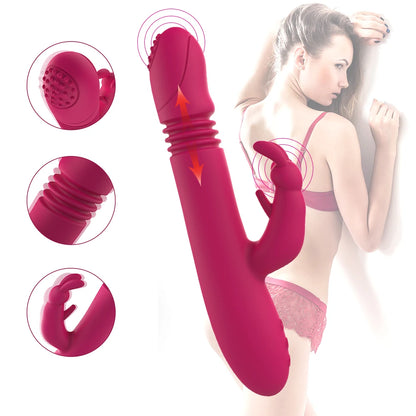 USB Rechargeable Dildo Rabbit Vibrator Sex Toys for Women Vaginal Anal Massager G Spot Clitoris Stimulation 10 Frequency extend