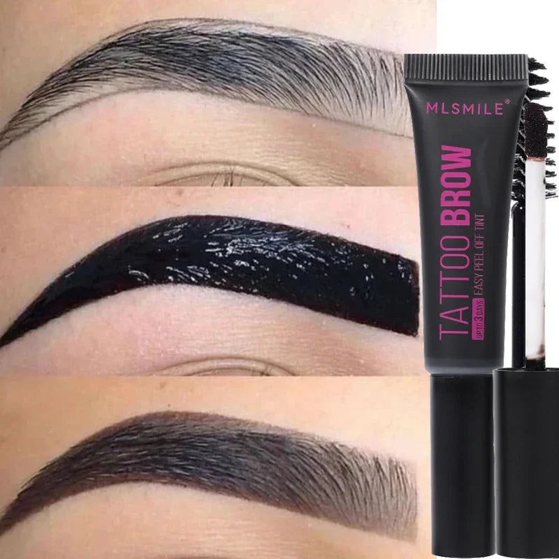 Semi-Permanent Peel Off Dye Eyebrow Cream Waterproof Eye Brow Tattoo Tint 3 Day Long Lasting Tearing Eyebrow Gel Makeup Cosmetic