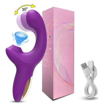 20 Speeds Powerful Dildo Vibrator for Women Clit Sucker Vacuum Clitoris Stimulator Adults Goods Finger Wiggling Adults Sex Toy