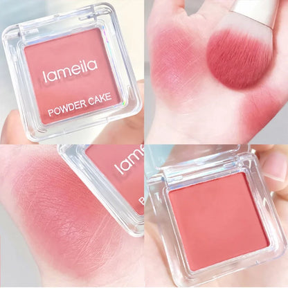 Face Blusher Matte Natural Cheek Tint Brighten Face Waterproof Face Contouring Cosmetics Blush Powder Soft Female Makeup 1pcs