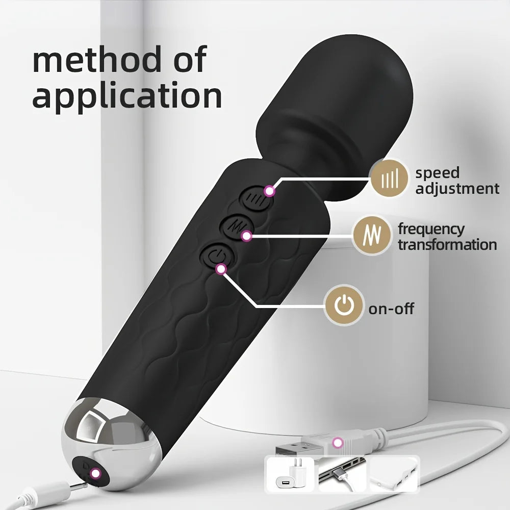 20 Speeds Powerful Dildo Vibrator Female AV Massager Wand G Spot Clitoris for Women Adult Sex Toys Masturbator Muscle Relaxation