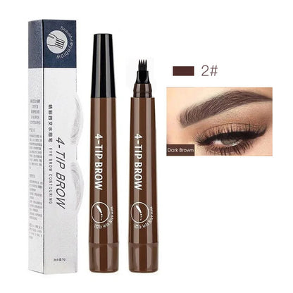 5 Colors Waterproof 4 Fork Tip Eyebrow Tattoo Pencil Long Lasting Brown Liquid Eyebrow Pen Eye Cosmetics Women Beauty Makeup