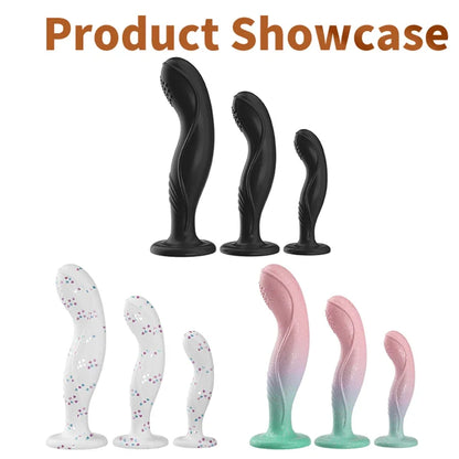 Suction Silicone Anal Plug Sex Toy for Men and Women with SM Stimulating G-spot Large Anal Masturbation Dildo Prostatic Massage