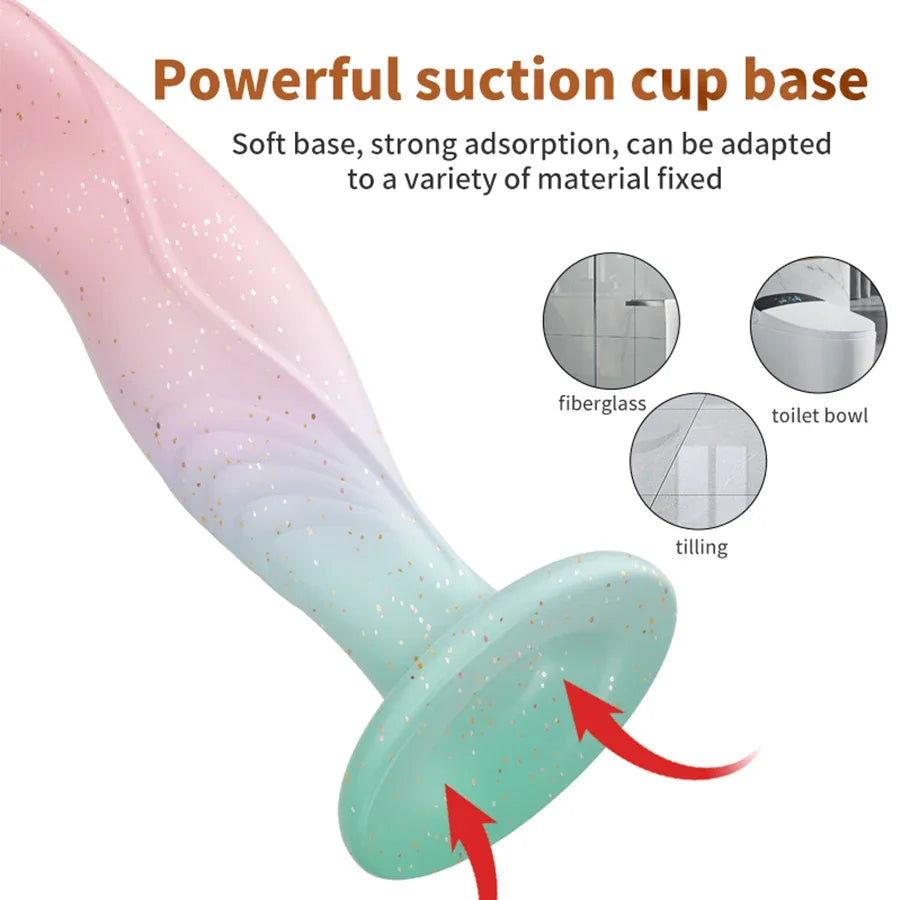 Suction Silicone Anal Plug Sex Toy for Men and Women with SM Stimulating G-spot Large Anal Masturbation Dildo Prostatic Massage