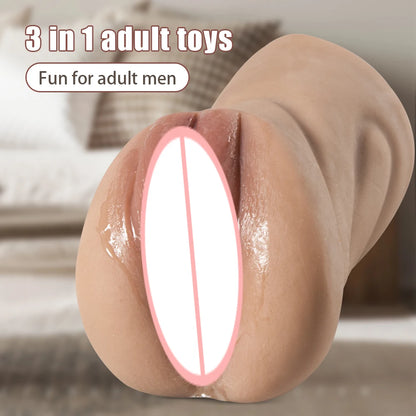 Male Aircraft Masturbation Cup 3D Realistic Sucking Oral Men Masturbator Soft Real Vagina Pocket Pussy Sex Toys for Men Blowjob