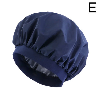 Women Waterproof Bath Hat Elastic Shower Hair Covers Bathing Caps Beanie Beauty Perm Cap Dustproof Hair Cap Bathroom Accessories