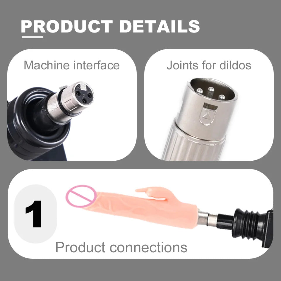 23 Types Traditional Sex Machine Attachment 3XLR 3PRONG Attachment Dildo Suction Cup Sex Masturbation Love Machine For Women Man