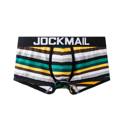 Jockmail Fashion Brand Sexy Underwear Men Boxer Rainbow Stripe Boxershorts Men Low-Rise Breathable Pouch Gay Calzoncillos Hombre