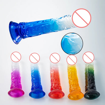 Realistic Jelly Huge Dildos for Women Adult 18 Silicone Vibrator Dildo Suction Cup Crystal Penis Anal Butt Plug Erotic Sex Toy