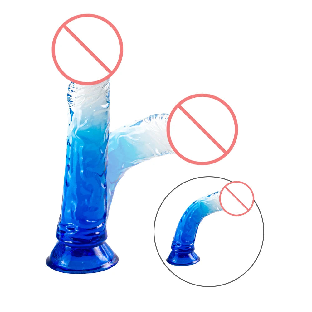 Realistic Jelly Huge Dildos for Women Adult 18 Silicone Vibrator Dildo Suction Cup Crystal Penis Anal Butt Plug Erotic Sex Toy