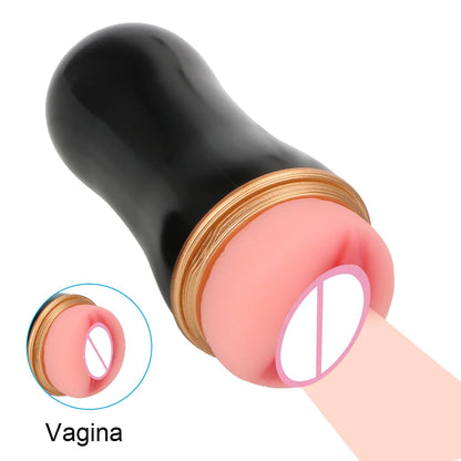 23CM Male Masturbator Cup Realistic Vagina Pocket Pussy Man Masturbation Glans Blowjob Airplane Cup Sucking Sex Product for Men