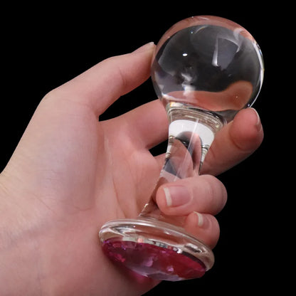 3 Sizes Transparent Glass Anal Plug Beginner Masturbator Vagina Stimulate Ball Anal Plug Dildo Vibrator Sex Toys for Woman Man