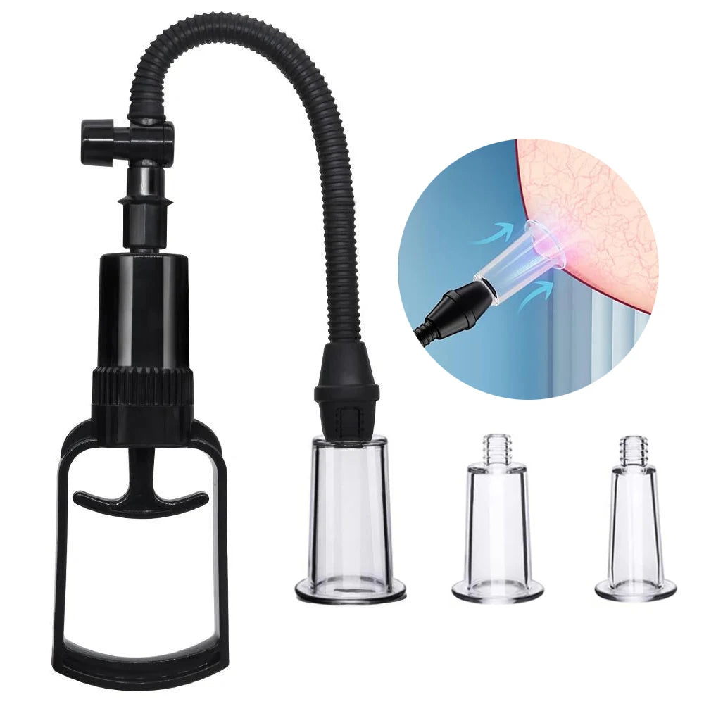 Manual Pussy Pump Vagina Clitoris Sucker Manual Women Breast Massage Nipple Stimulator Enlarge Vacuum Pump Cover Adult Sex Toy