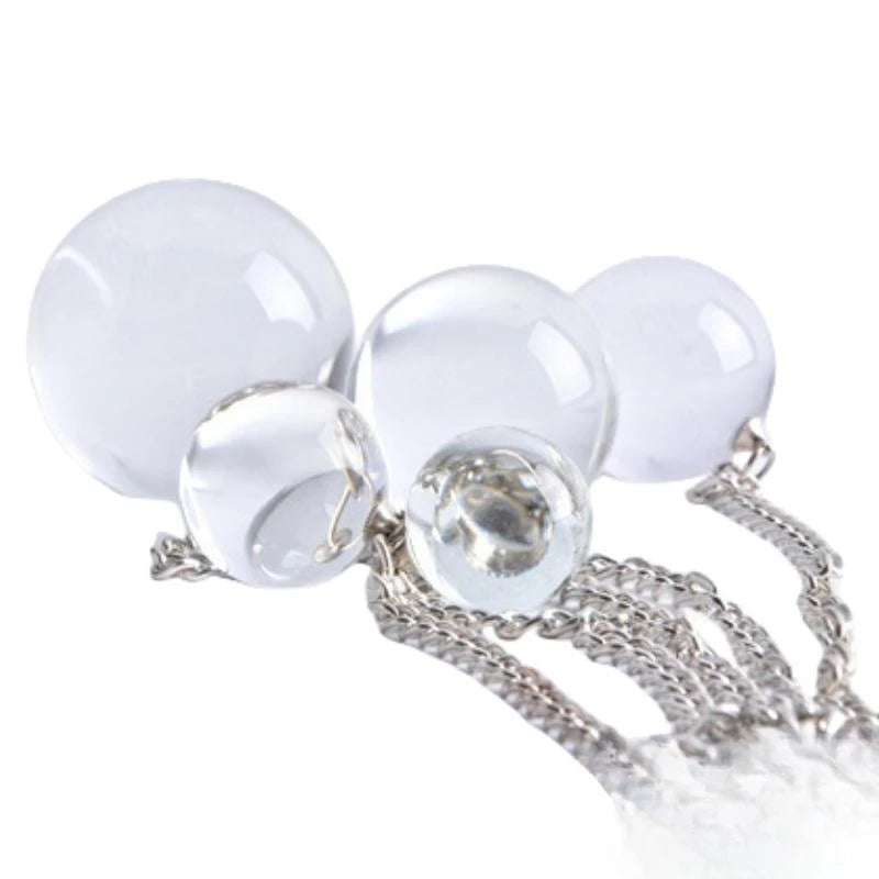 2.5-5 cm Glass Anal Beads Butt Plug with Fetish Slave Hypnotic Crystal Ball for Woman Men Beginners Vaginal Training Sex Toys