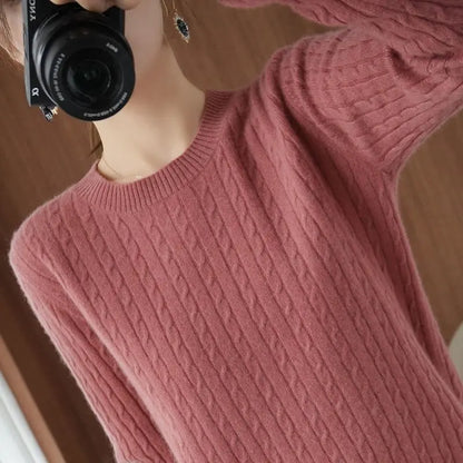 Autumn Winter Temperament Female Solid Color Knitted Tops 2023 Fashion V-Neck All-match Long Sleeve Sweaters Women's Clothing