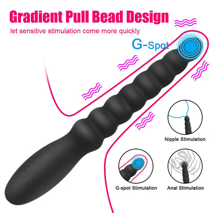 10 Speed Anal Vibrator Anal Beads Prostate Massage Dual Motor Butt Plug Stimulator USB Charge Vibrators Sex Toys For Men Women