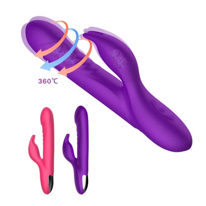 3-IN-1 Rabbit Vibrator Powerful Sucking Licking Nipples Clitoral Stimulator Massager Female G-Spot Finger Dildo Adult Sex Toys