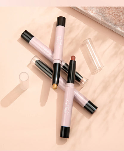 12 Colors Pearlescent Eyeshadow Eyeliner Pencil Waterproof Glitter Matte Nude Eye Shadow Makeup Pigment Silkworm Eyeshadow Pens