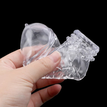 OLO Penis Sleeve Reusable Silicone Condoms Male Cock Extender Sleeve Penis Enlargement Sex Toys For Men Adult Sex Products