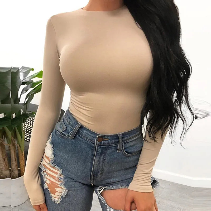 Slim Sexy Y2k Women cotton Bodysuits Long Sleeve Bodysuit O Neck Spring Winter Body Top Sexy Streetwear clothes suit Clothing