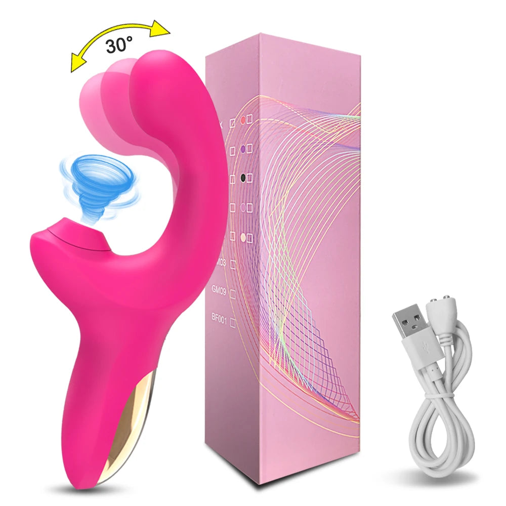 20 Speeds Powerful Dildo Vibrator for Women Clit Sucker Vacuum Clitoris Stimulator Adults Goods Finger Wiggling Adults Sex Toy