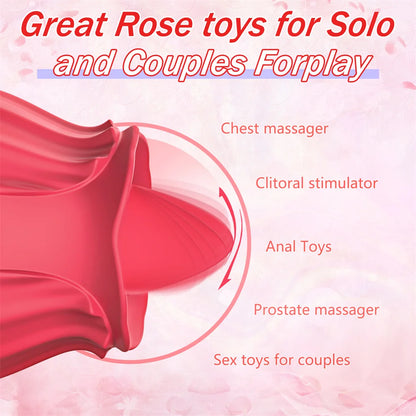 Rose Vibrators Toys Female Tongue Licking Silicone Clitoris Stimulator Vagina Massager Adults Intimate Goods Sex Toys For Women