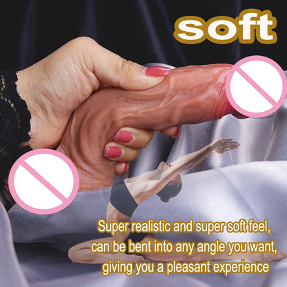 Soft Dildo Realistic Penis Adult Sexy Toys for Woman Men Vagina Anal Massage stimulator Silicone Layer Dildo with Suction Cup